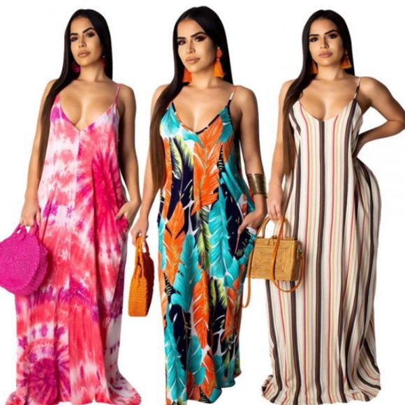 Pink Tie Dye Maxi Dress - Picture 3 of 4